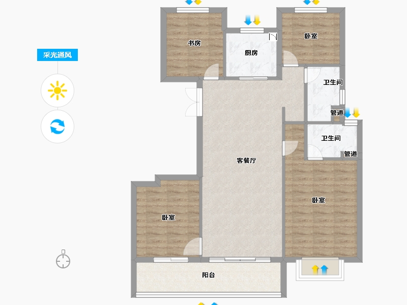 浙江省-宁波市-青樾府-96.00-户型库-采光通风