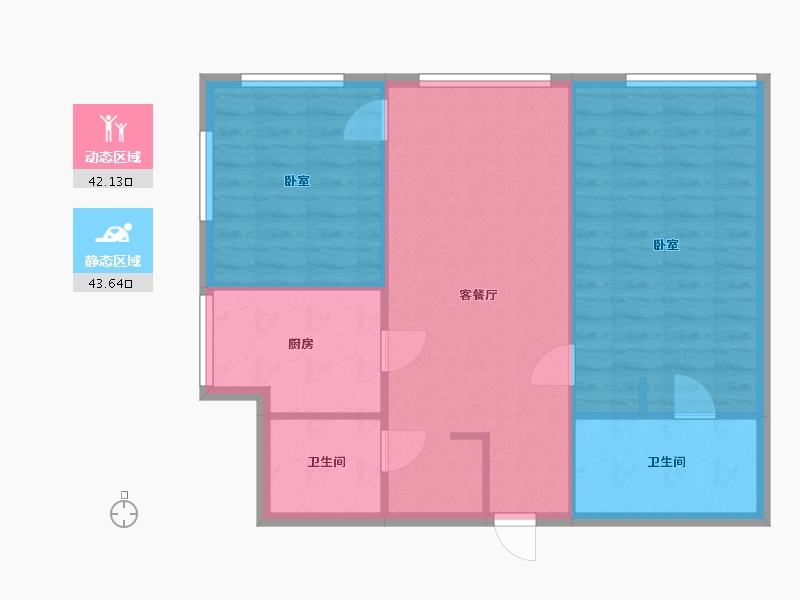 浙江省-杭州市-世茂天玑-78.63-户型库-动静分区