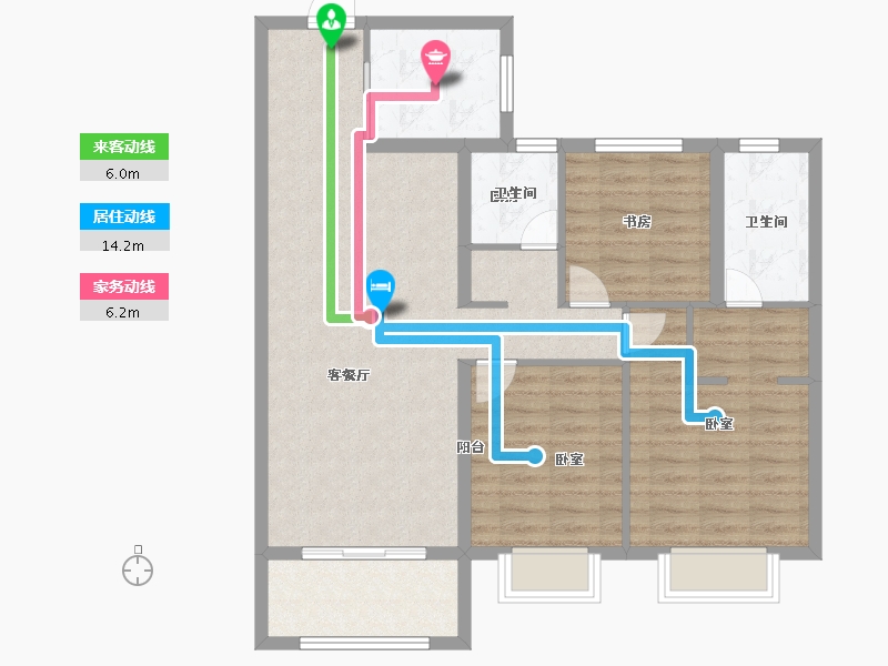 安徽省-淮南市-龙成奥韵-92.62-户型库-动静线