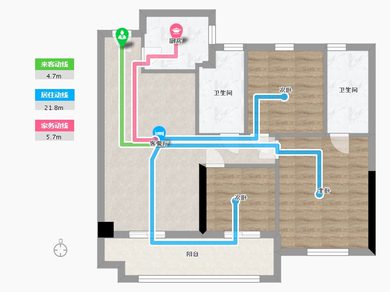 福建省-宁德市-庭盛·阳光壹号院-72.50-户型库-动静线