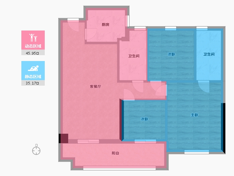 福建省-宁德市-庭盛·阳光壹号院-72.50-户型库-动静分区