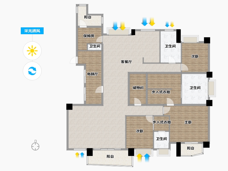 浙江省-宁波市-碧桂园云顶-306.01-户型库-采光通风