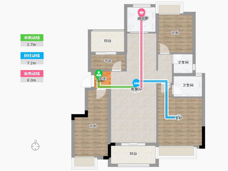 安徽省-阜阳市-成美·翡翠公馆-99.00-户型库-动静线