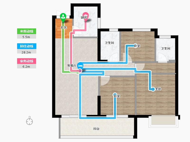 福建省-漳州市-印象澜山-86.84-户型库-动静线