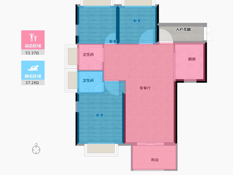 福建省-福州市-贵安新天地公寓-87.00-户型库-动静分区