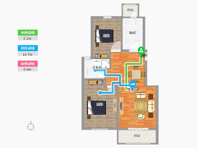 江苏省-扬州市-邗建·和瑞苑-72.00-户型库-动静线