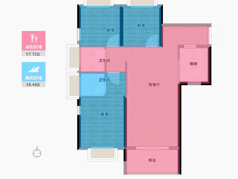 福建省-福州市-贵安新天地公寓-87.00-户型库-动静分区