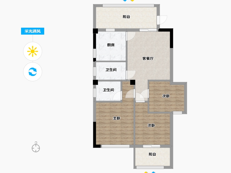 福建省-宁德市-中融·檀府-81.99-户型库-采光通风