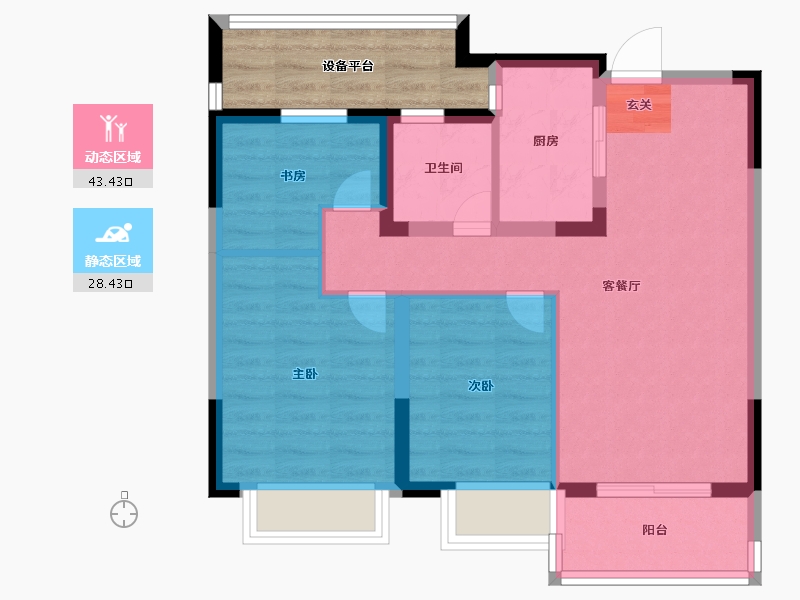 浙江省-台州市-博雅苑-69.99-户型库-动静分区