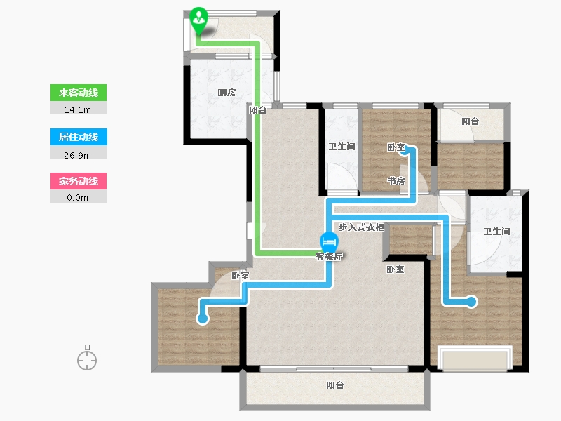 浙江省-宁波市-中国铁建·花语江湾-149.46-户型库-动静线