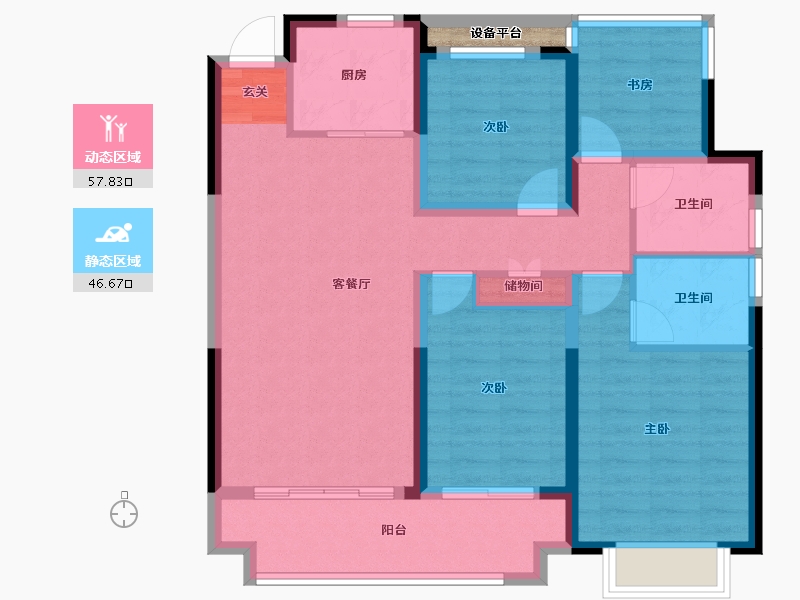 浙江省-台州市-海尚望府-94.01-户型库-动静分区