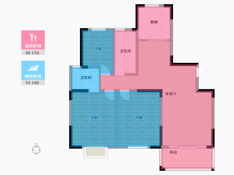 江苏省-泰州市-世纪新城-104.00-户型库-动静分区