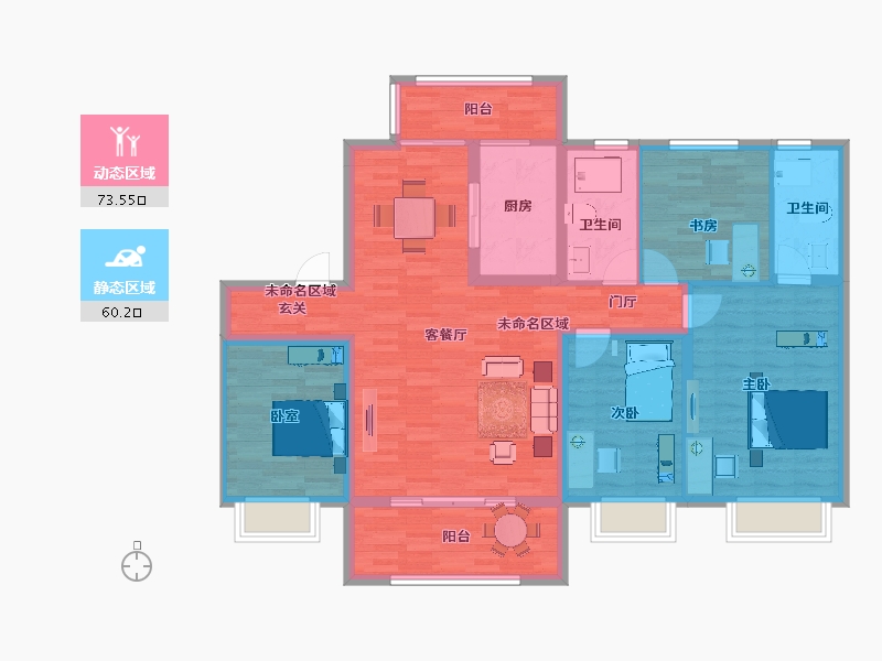 江苏省-扬州市-恒通碧水蓝湾-120.00-户型库-动静分区