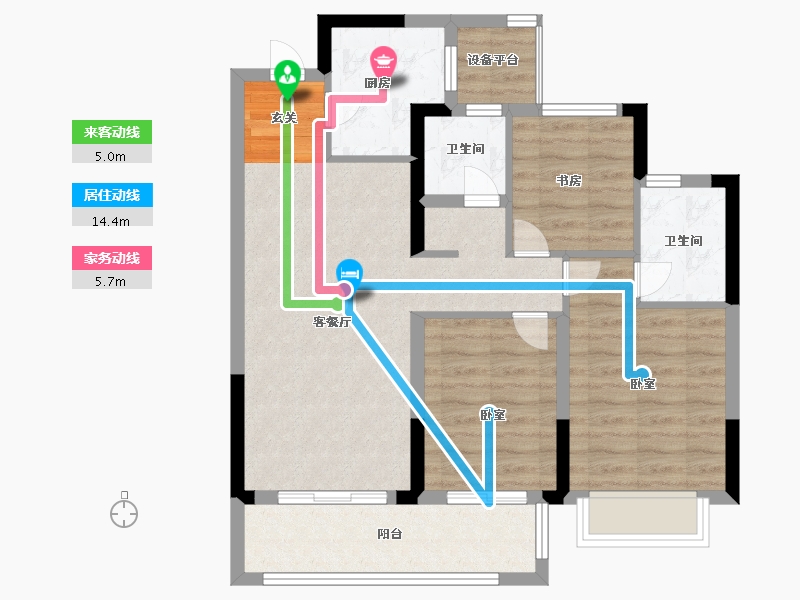 浙江省-宁波市-涌潮印-79.00-户型库-动静线