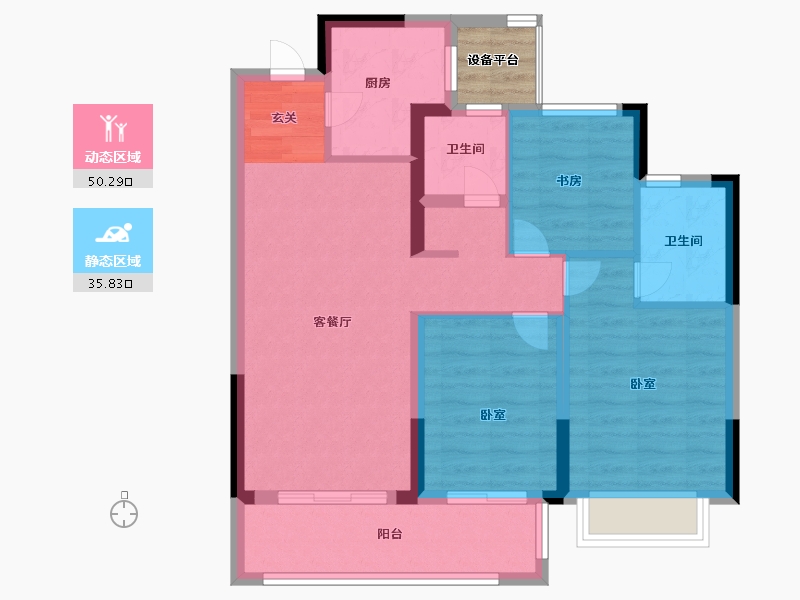 浙江省-宁波市-涌潮印-79.00-户型库-动静分区