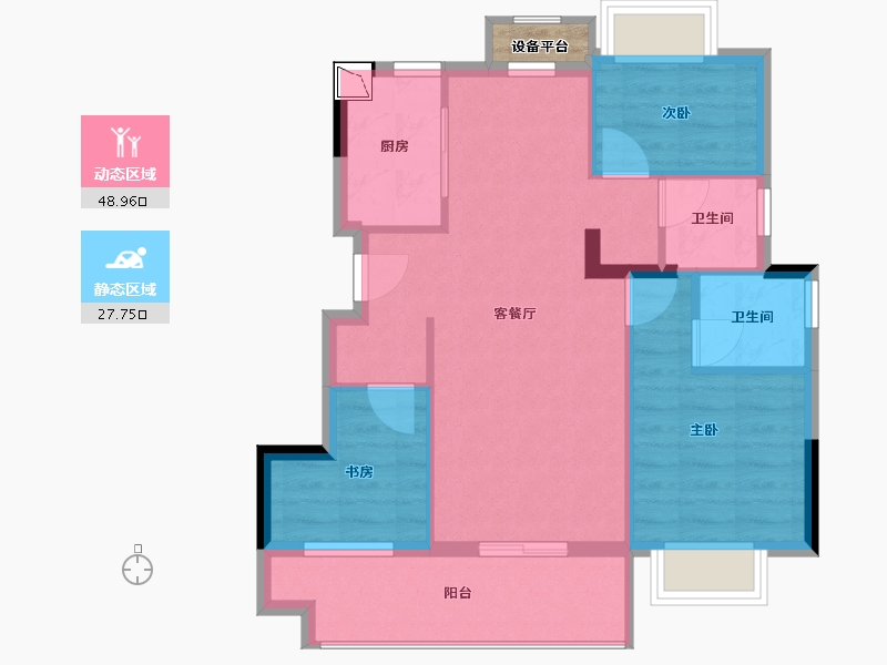 福建省-宁德市-奥园世林弘著-70.00-户型库-动静分区