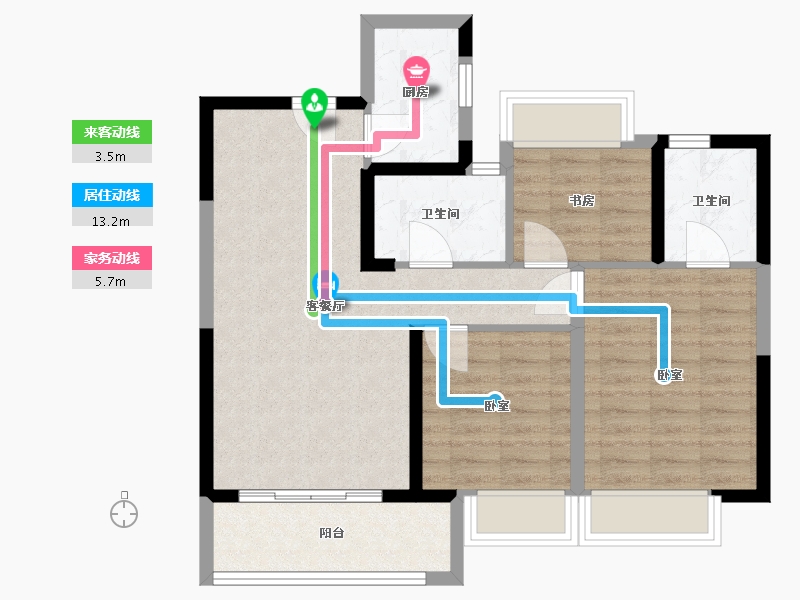 浙江省-温州市-阳光城愉景嘉园-77.00-户型库-动静线