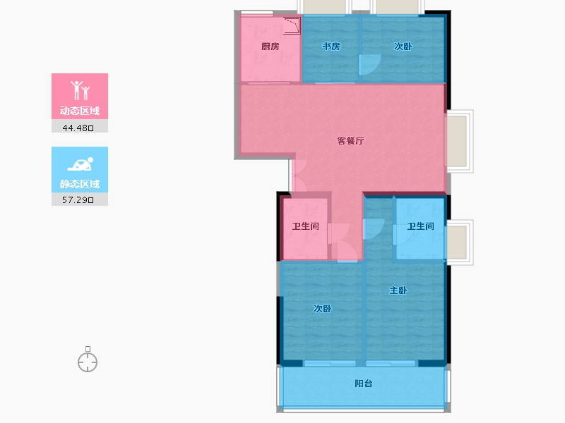 福建省-福州市-富闽时代广场·君座-92.00-户型库-动静分区