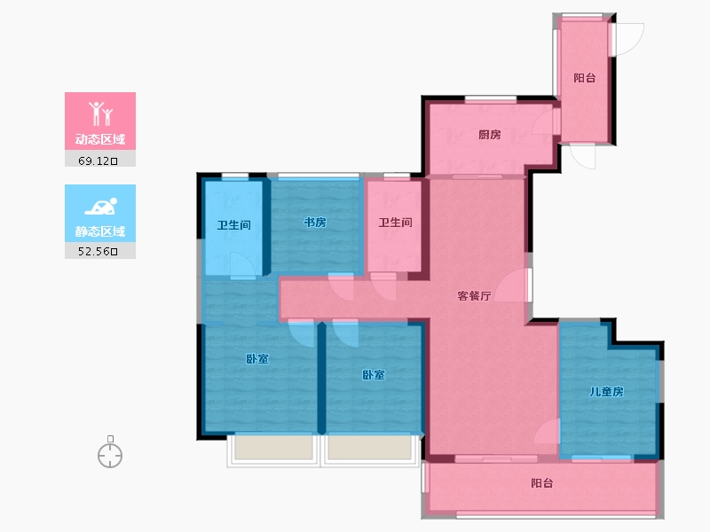 浙江省-温州市-阳光城愉景嘉园-108.00-户型库-动静分区