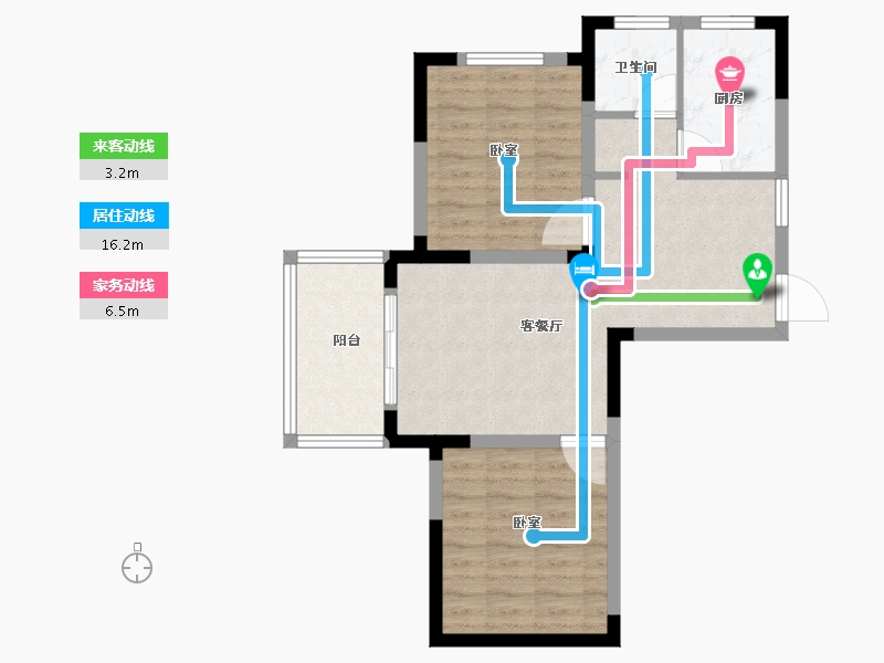 安徽省-合肥市-中街水晶城-65.56-户型库-动静线