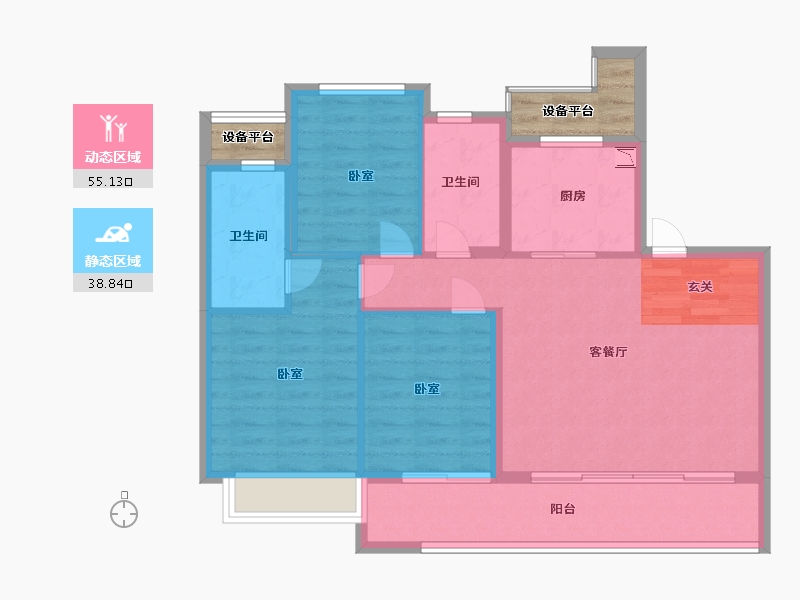 浙江省-宁波市-绿城·春月江澜-89.00-户型库-动静分区