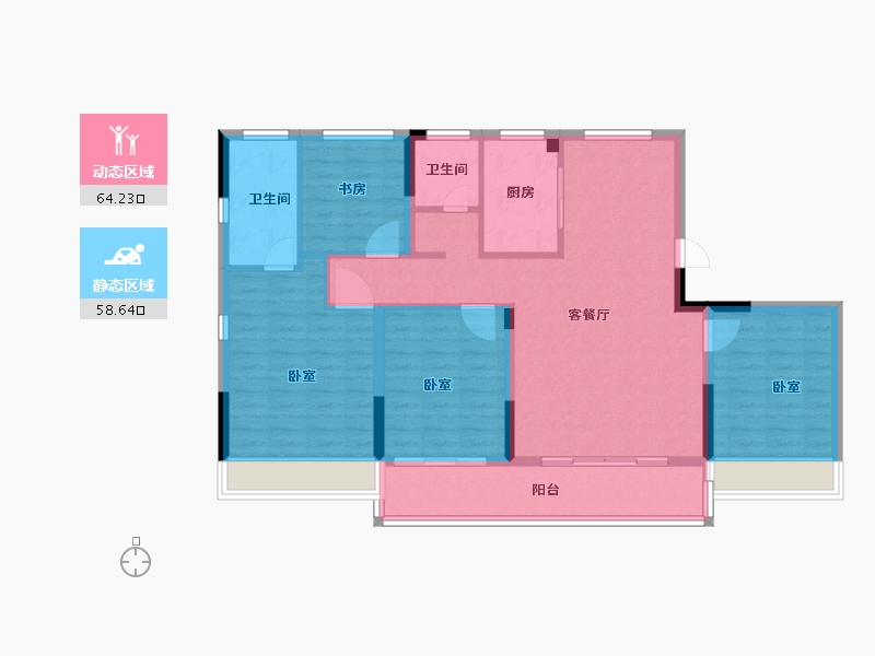 浙江省-金华市-中昂天玥府-111.00-户型库-动静分区