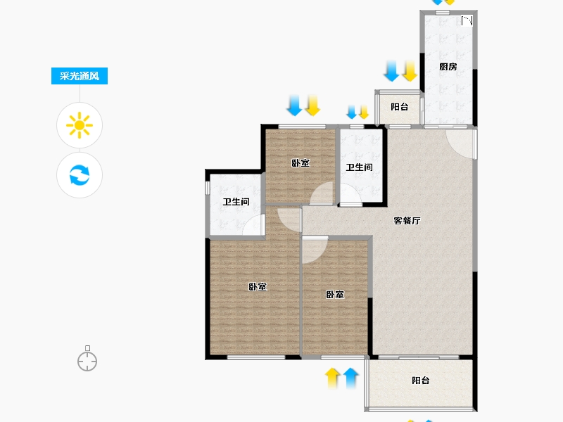 福建省-莆田市-恒大悦府-211.62-户型库-采光通风