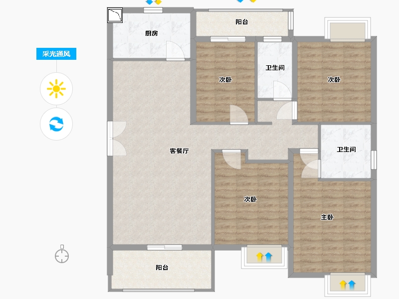 福建省-宁德市-东晟广场-121.00-户型库-采光通风