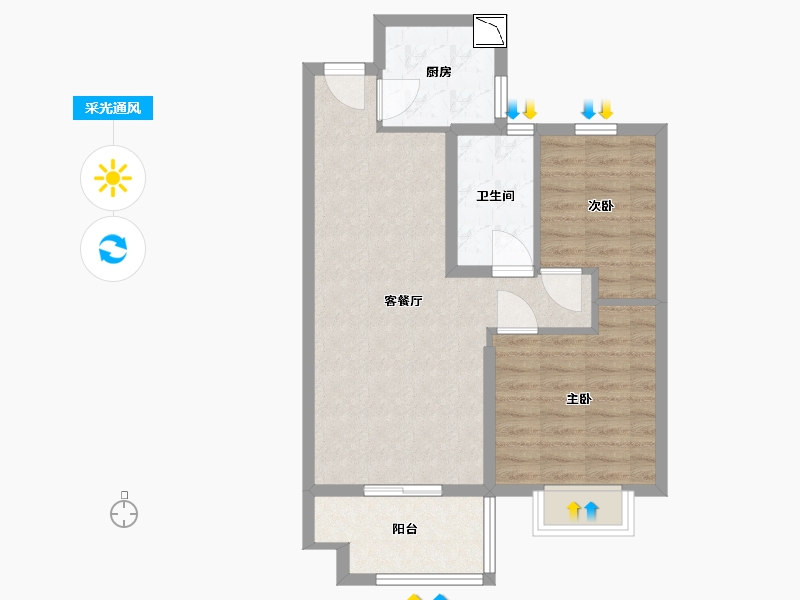 福建省-宁德市-东晟广场-64.00-户型库-采光通风