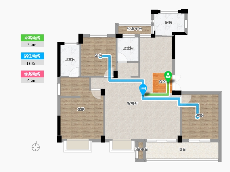 浙江省-台州市-天香雅苑-104.00-户型库-动静线