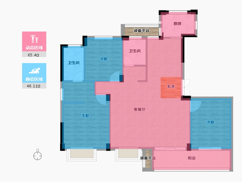 浙江省-台州市-天香雅苑-104.00-户型库-动静分区