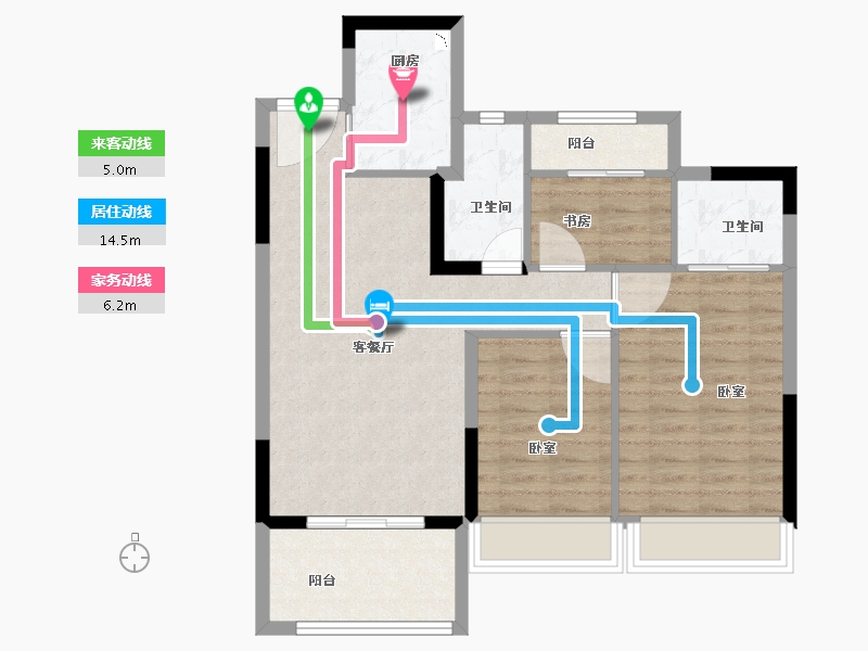 安徽省-芜湖市-美好锦城-79.00-户型库-动静线