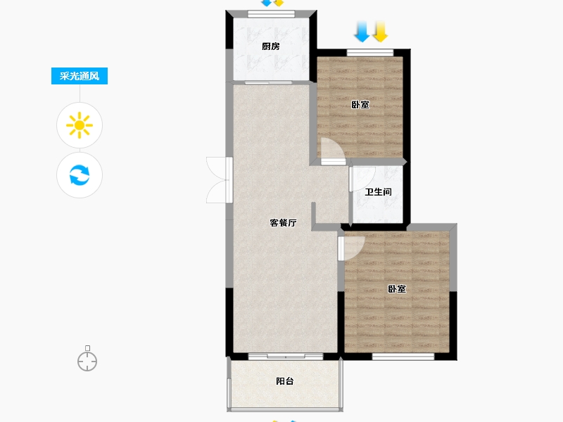 江苏省-盐城市-杰仕豪庭天樾-77.00-户型库-采光通风