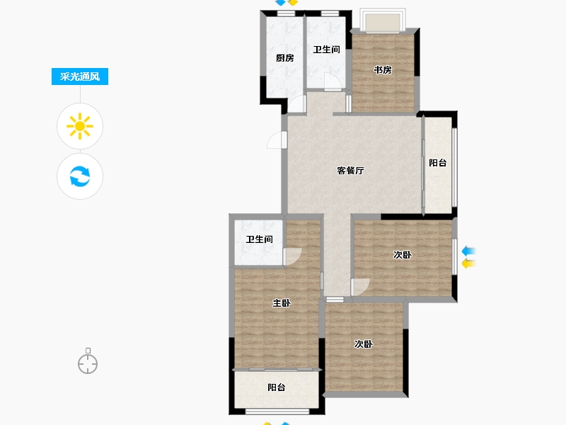 江苏省-盐城市-御景尊园-114.40-户型库-采光通风