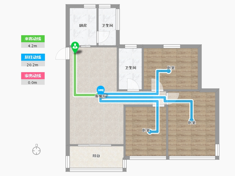 辽宁省-盘锦市-富盈·海滨新城-73.26-户型库-动静线