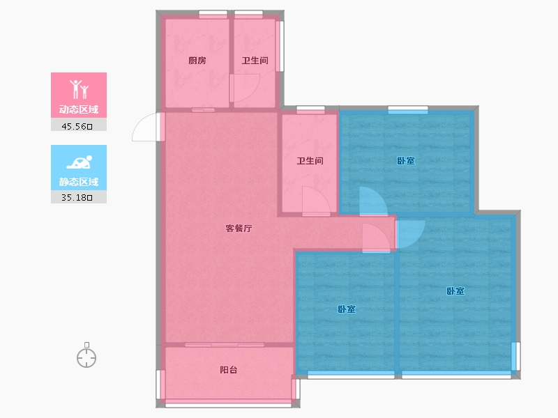 辽宁省-盘锦市-富盈·海滨新城-73.26-户型库-动静分区