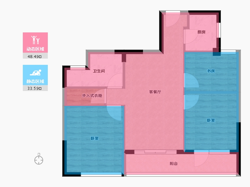 浙江省-宁波市-东方君悦-73.88-户型库-动静分区