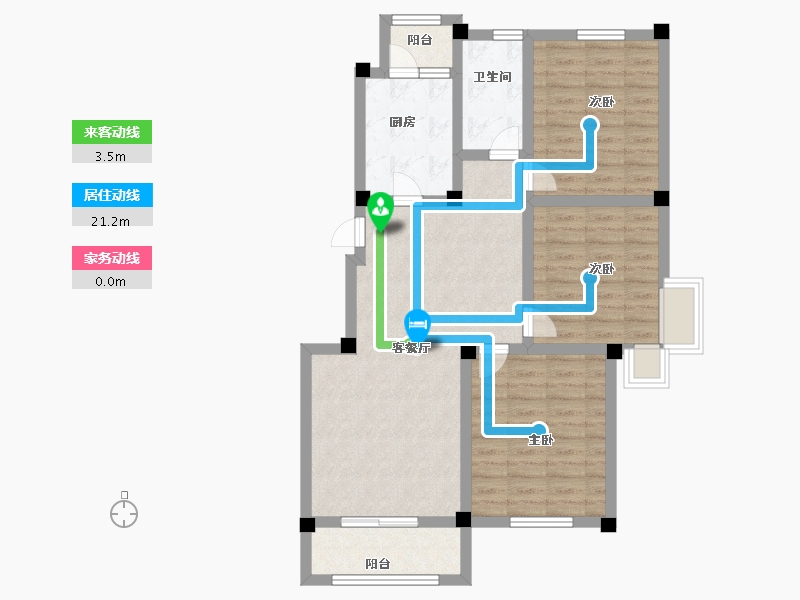 江苏省-扬州市-邗建·和瑞苑-84.00-户型库-动静线