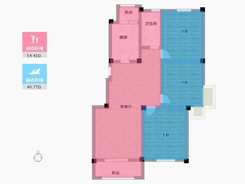 江苏省-扬州市-邗建·和瑞苑-84.00-户型库-动静分区