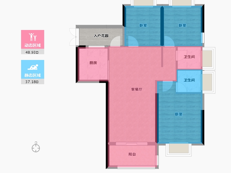 福建省-福州市-贵安新天地公寓-82.26-户型库-动静分区