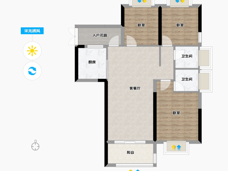 福建省-福州市-贵安新天地公寓-82.26-户型库-采光通风