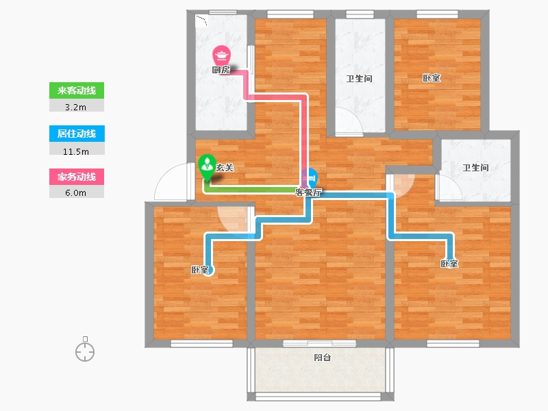 江苏省-宿迁市-广博丽景湾-93.00-户型库-动静线