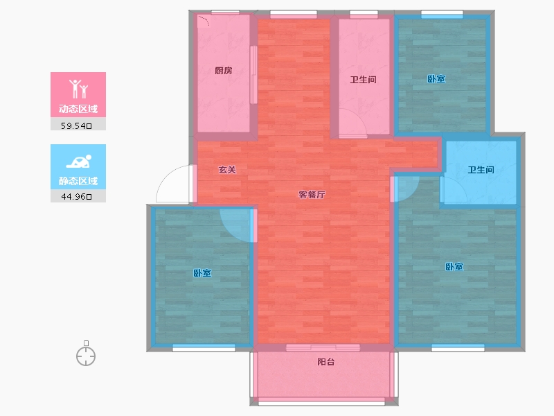 江苏省-宿迁市-广博丽景湾-93.00-户型库-动静分区