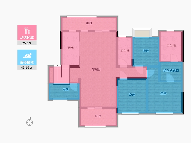 江苏省-南通市-如东雨润城-110.00-户型库-动静分区