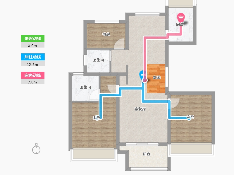 安徽省-黄山市-翼天学苑里-83.99-户型库-动静线