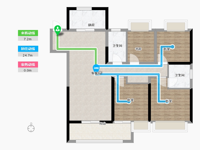 江苏省-扬州市-美的禹洲国宾府-110.01-户型库-动静线