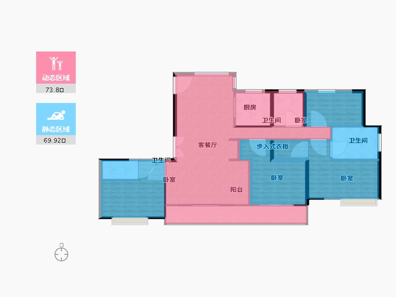 浙江省-嘉兴市-卓越·平湖壹号-132.00-户型库-动静分区