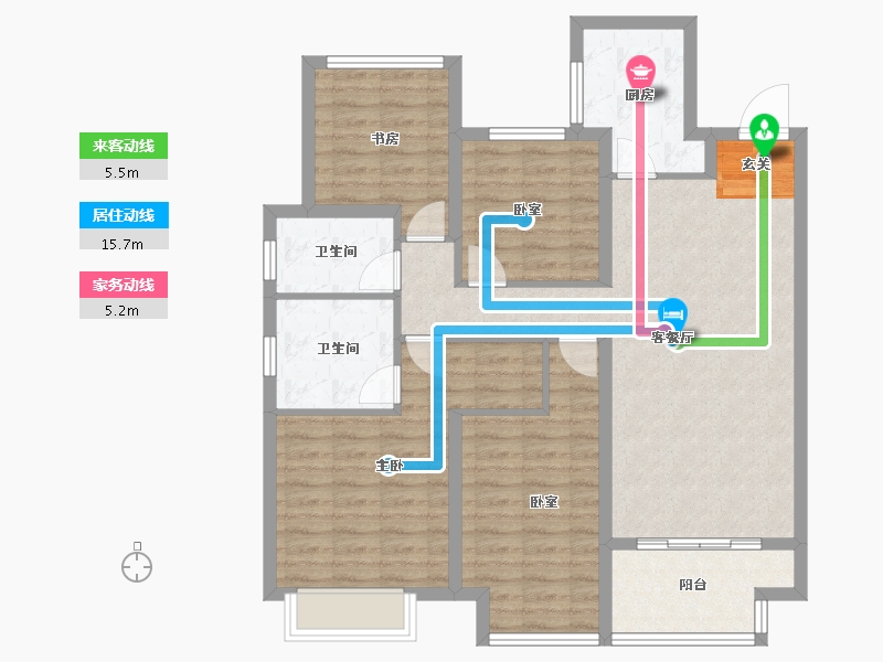 江苏省-苏州市-苏州湾天铂-102.18-户型库-动静线