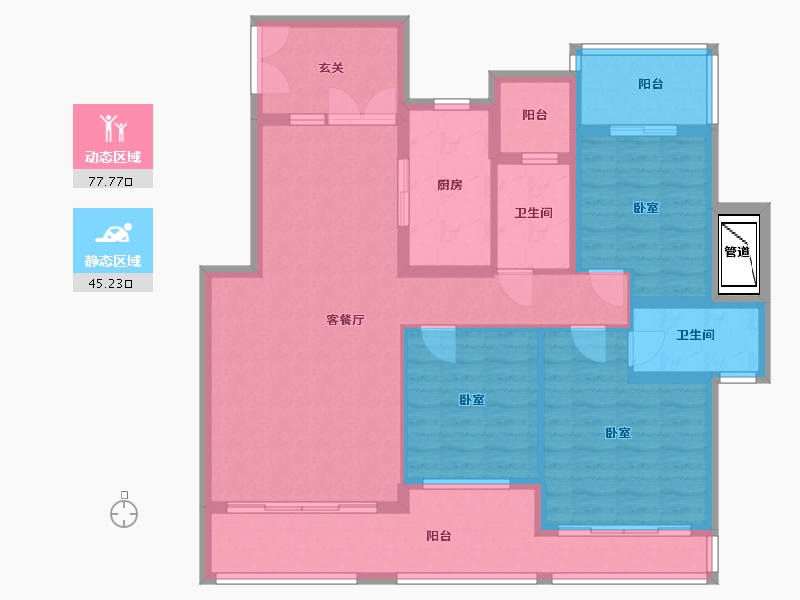 浙江省-湖州市-湖州恒大悦珑湾-110.00-户型库-动静分区