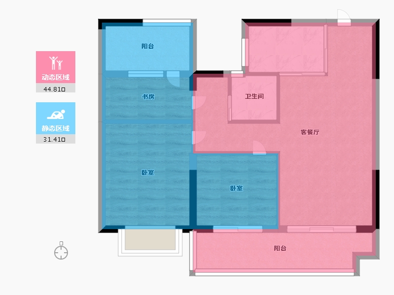 浙江省-宁波市-碧桂园湾上前璟-68.00-户型库-动静分区